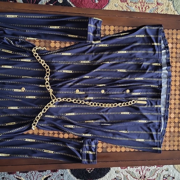 Michael Korrs Navy belted dress🪴* - Picture 3 of 6